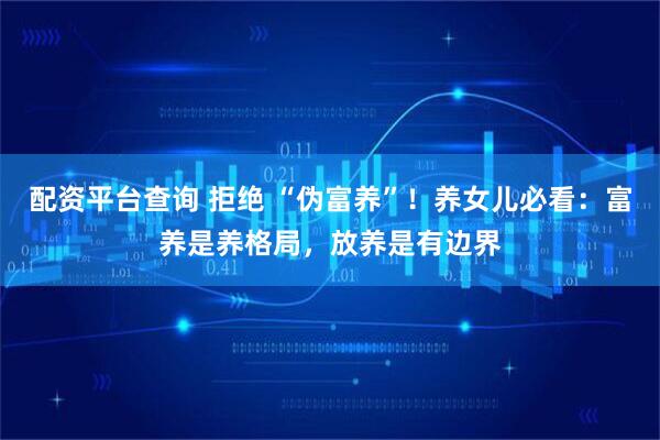 配资平台查询 拒绝 “伪富养”！养女儿必看：富养是养格局，放养是有边界